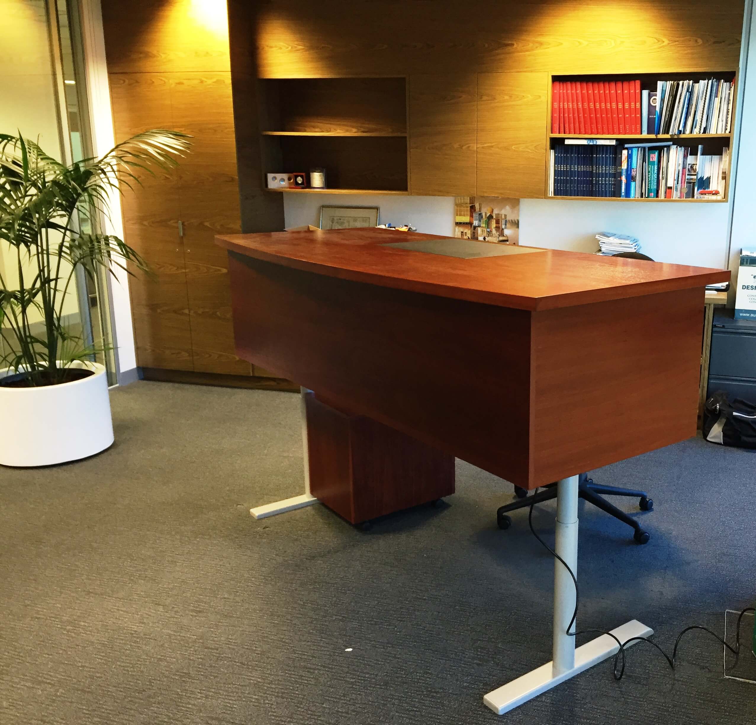 custom executive standing desk up