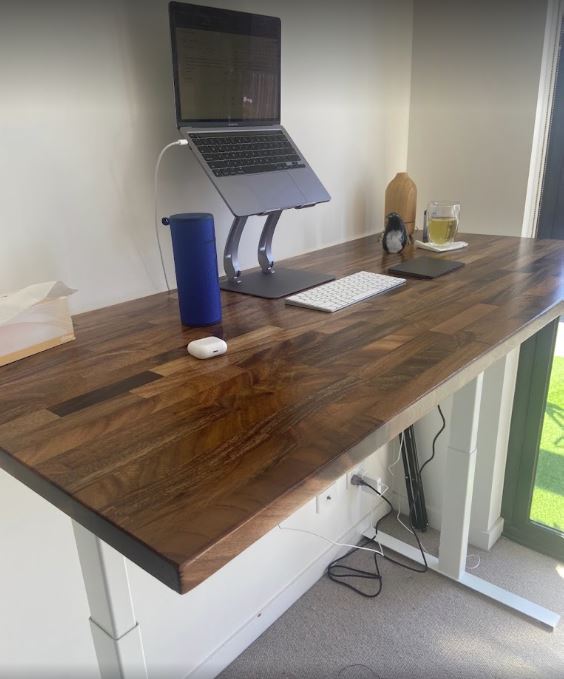 Edesk Standing Desk with Custom Solid Walnut Desktop