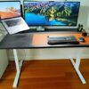 Edesk Standing Desk with Burnished Wood Desktop
