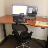 Edesk standing desk with custom select beech desktop